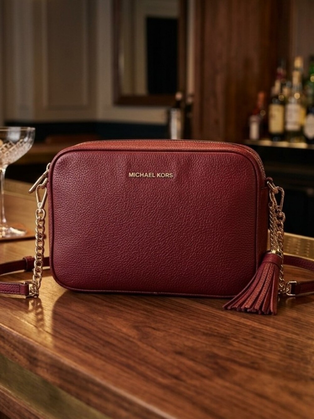 Michael Kors Wine Crossbody Bag - GUC